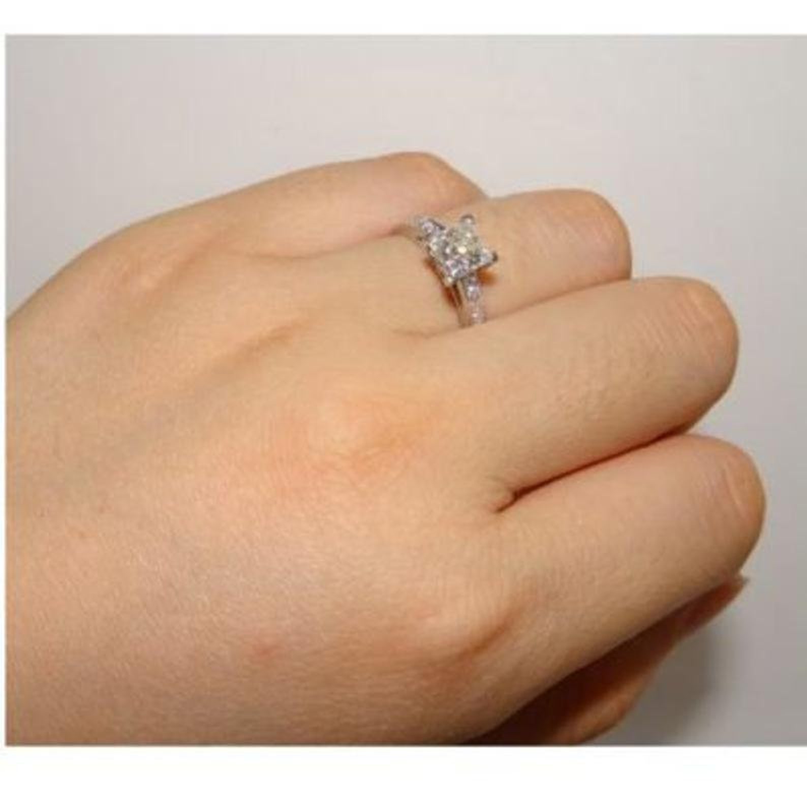 2.00CT Princess Cut Lab Created Diamond Engagement Ring Etsy