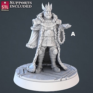 DnD Human Male Royal Court King Unpainted Miniature