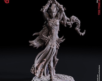 DnD Female Elf Warlock/Cleric/Sorcerer | Feluria the Elf Oracle Unpainted Miniature