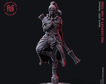 DnD Female Human Monk Unpainted Miniature