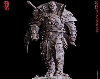 DnD Dragon Armored Ogre | Paladin/Fighter Unpainted Miniature