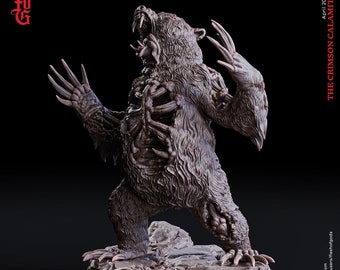 DnD Dragon Cursed Bear | Werebear | Zombie Bear | Undead Bear Unpainted Miniature