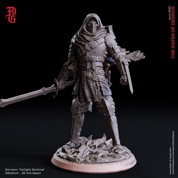 DnD Gormon, Twilight Sentinel | The Gates of Despair | Warforge Fighter/Ranger/Artificer Unpainted Miniature