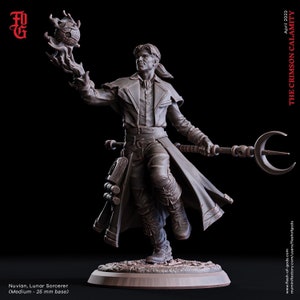 DnD Nuvian, Lunar Sorcerer | Human Male Sorcerer/Wizard/Druid/Warlock Unpainted Miniature