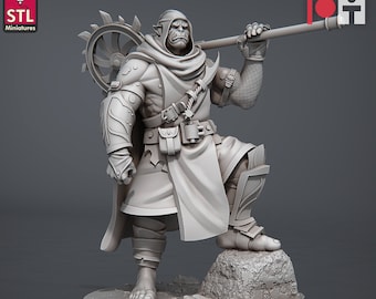DnD | Pathfinder | TTRPG Manlig Halv Orc - Orc Paladin | Warlock | Kämpe Omålad Miniatyr