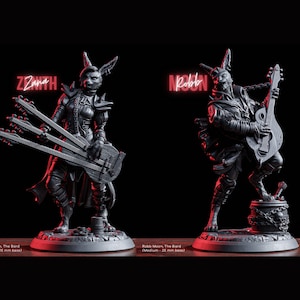 DnD Bunny Bard | Zana Zenith & Robb Moon | Harengon Bard Unpainted Miniature