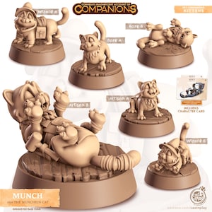 DnD Cat Companion | Munch | Munchkin Cat Unpainted Miniature