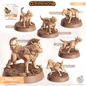 DnD Dog Companion | Terrix | Bull Terrier ongeverfd miniatuur