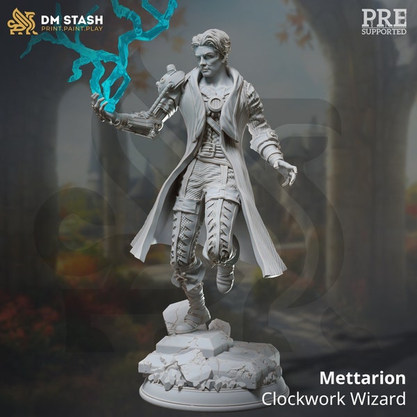 Matterion - Human Clockwork Wizard - Mech Unpainted Miniature