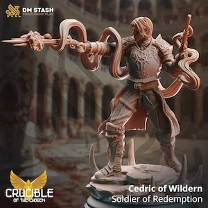 DnD | Pathfinder | TTRPG Hero - Male Human Cedric of Wildern - Soldier of Redemption Fighter | Ranger | Gunslinger Unpainted Miniature