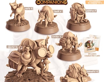 DnD Armadillo Companion | Armillo | Burrower Pets Unpainted Miniature