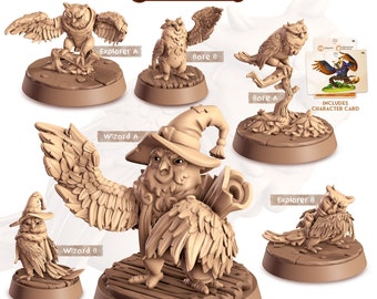 DnD Bird Companion | Ou | Owl Bird Unpainted Miniature