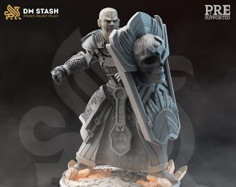 DnD Earth Genasi Fighter - Paladin Unpainted Miniature