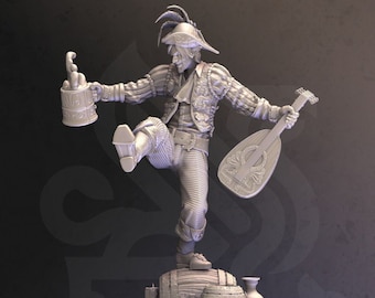 DnD Half Elf Bard Unpainted Miniature