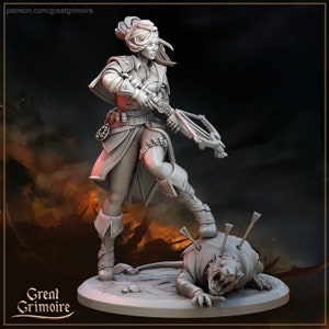 DnD Female Ranger/Rogue with a crossbow | Marie The Merciless Princess Unpainted Miniature