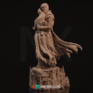 DnD | TTRPG | Pathfinder Female Tiefling and Male Human NPC Unpainted Miniature