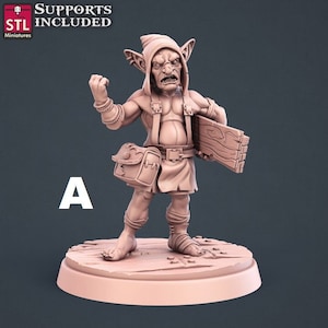DnD Goblin Male Carpenter - Unpainted Miniature