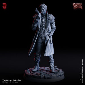 DnD | Pathfinder | TTRPG Hero Occult Detective - Male Human Detective | Rogue | Investigator Unpainted Miniature