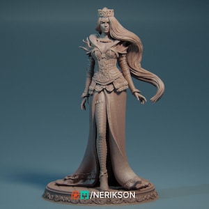 DnD - TTRPG - Pathfinder Female Human Queen | Cleric | Bard Unpainted Miniature