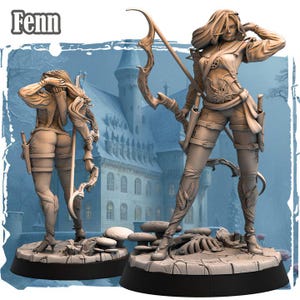 DnD - TTRPG - Pathfinder Hero - Fenn Elf Female Rogue | Fighter | Ranger | Archer Unpainted Miniature