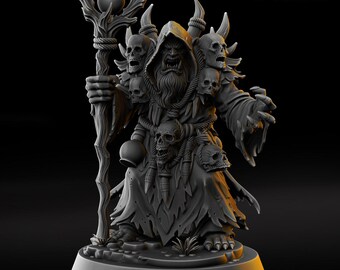 DnD Ur’gath Stormbringer, Male Orc Necromancer, Monk, Druid, Fighter, Wizard, Sorcerer Unpainted Miniature