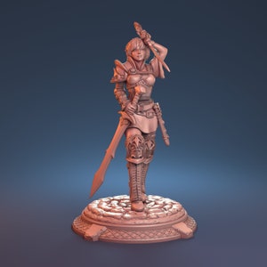 DnD | Pathfinder | TTRPG Female Human Paladin | Fighter | Rogue Unpainted Miniature