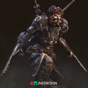 DnD - TTRPG - Pathfinder Naojiri The Steampunk Samurai - Artificer | Rogue | Fighter  Unpainted Miniature