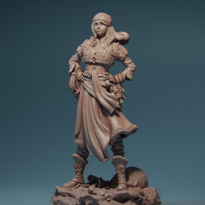 DnD - TTRPG - Pathfinder Human Female Fighter | Monk | Rogue | Bard Unpainted Miniature