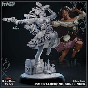DnD | Pathfinder | TTRPG Hero - Isme Ralderone Female Human Gunslinger | Fighter | Rogue Unpainted Miniature