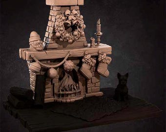 DnD | Pathfinder | TTRPG Fireplace | Scatter Unpainted Miniature