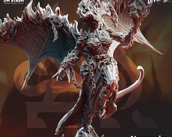 DnD / Pathfinder / TTRPG - Nosmarka - Madre dell'Abisso Demone Femmina Boss / BBEG / Diavolo Miniatura non dipinta