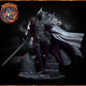 DnD - TTRPG - Pathfinder Human Male Vampire Lord | Fighter | Paladin | Boss Unpainted Miniature