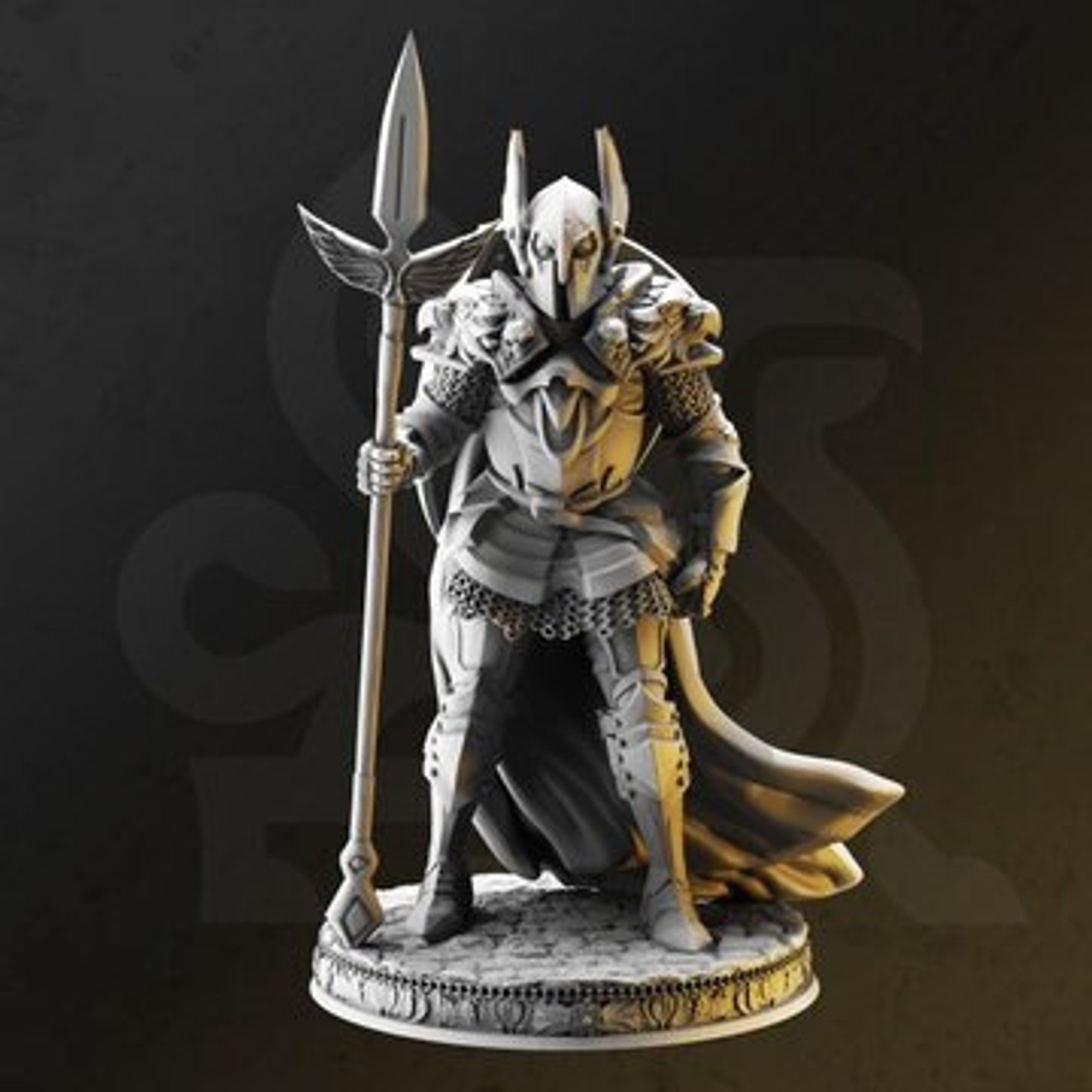 Dnd Polearm Fighter/paladin Unpainted Miniature - Etsy