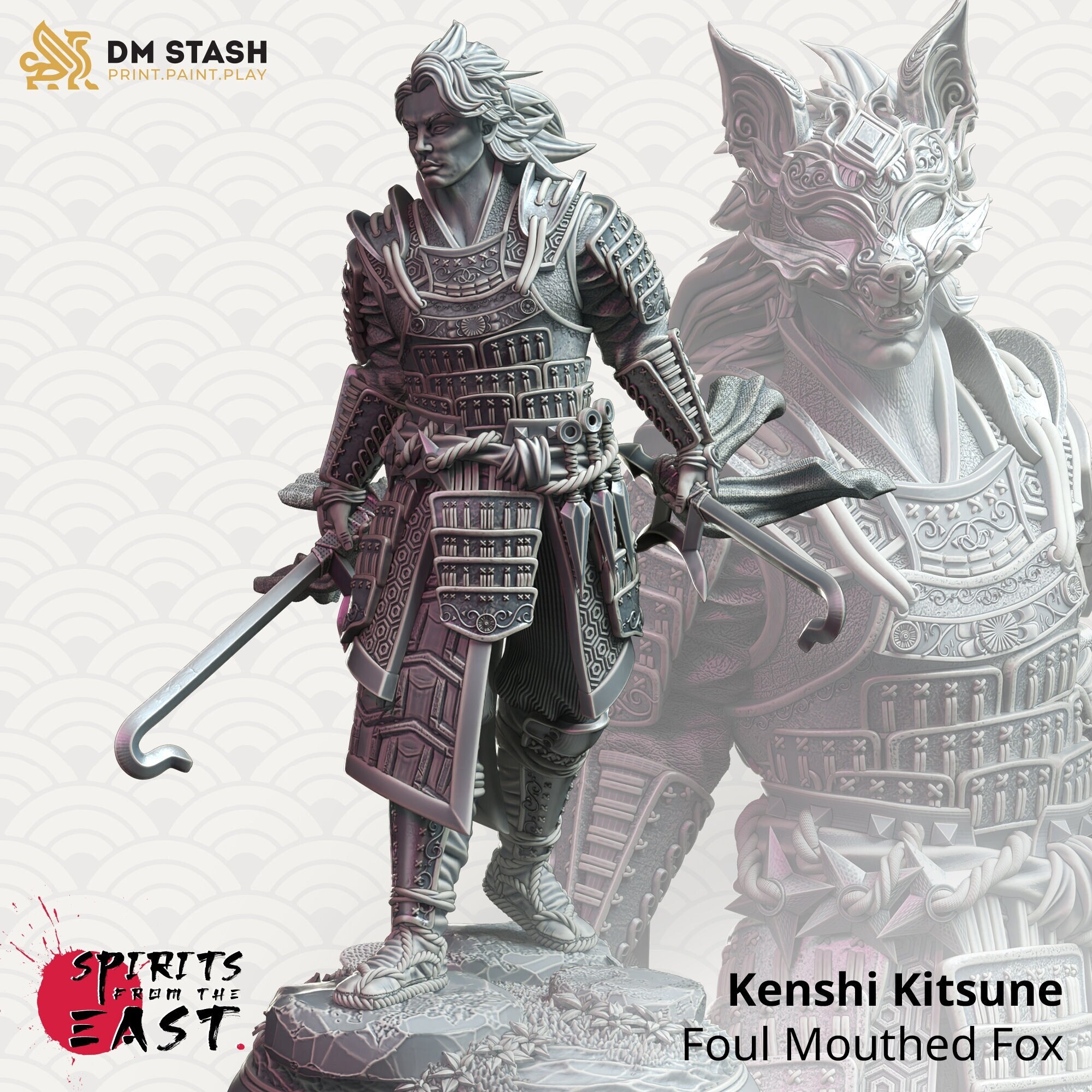 Dnd Human Male Monk | Fighter | Rogue - Kenshi Kitsune - Foul