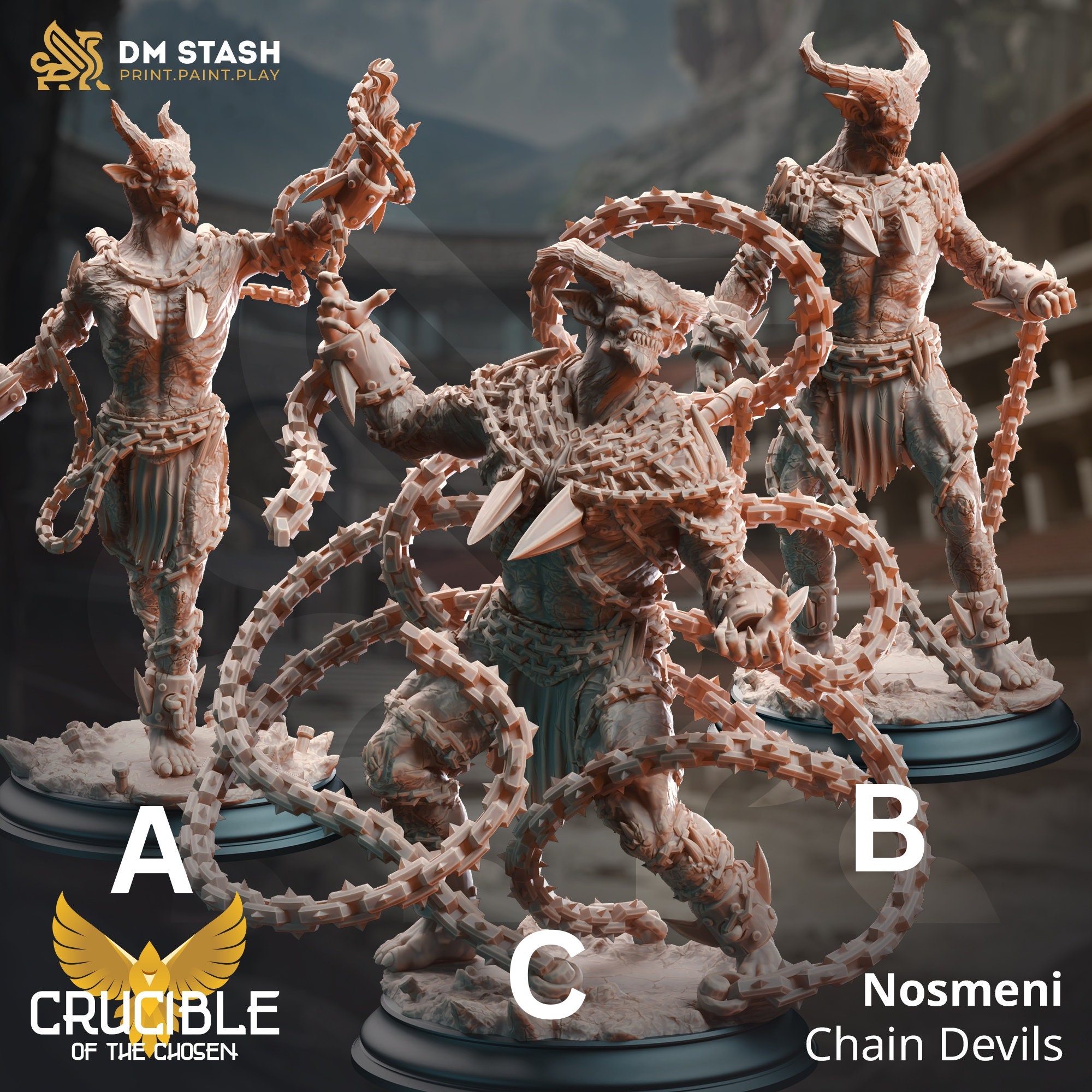 Dnd | Pathfinder | TTRPG Nosmeni Chain Devils (three Variants