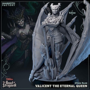 DnD | Pathfinder | TTRPG Valicent the Eternal Queen Female Human Fighter | Paladin BBEG Unpainted Miniature
