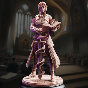 Héroe de DnD / Pathfinder / TTRPG - Proctor Synthelia - Maga de batalla elfa alta femenina, maga (miniatura sin pintar)