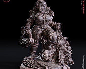 DnD Zwerg Kreatur Jägerin/Hexenmeister/Kämpfer/Waldläufer/Barbar vom Blutgerichtshof unbemalt Miniatur