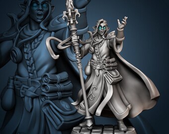 DnD Male Elf Wizard - Sorcerer Unpainted Miniature