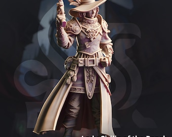 DnD | Pathfinder | TTRPG Hero - Lady Cirilia  - High Inquisitor Female Human Artificer | Gunslinger | Fighter Unpainted Miniature