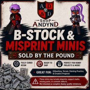 B-Stock & Misprint Resin Miniatures by the Pound | 3D Printed Resin Bits, Mini Parts, Bases, Terrain, Dragon Pieces and Hobby Supplies