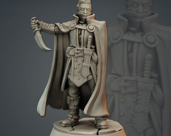 D&D | Pfadfinder | TTRPG Männlich Mensch Schurke | Dieb | Bandit Unbemalte Miniatur
