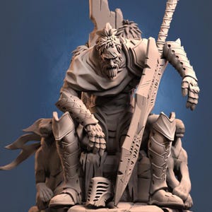 DnD - TTRPG - Pathfinder Hero - Tsho The Broken King Male Human Paladin | Fighter | King Unpainted Miniature