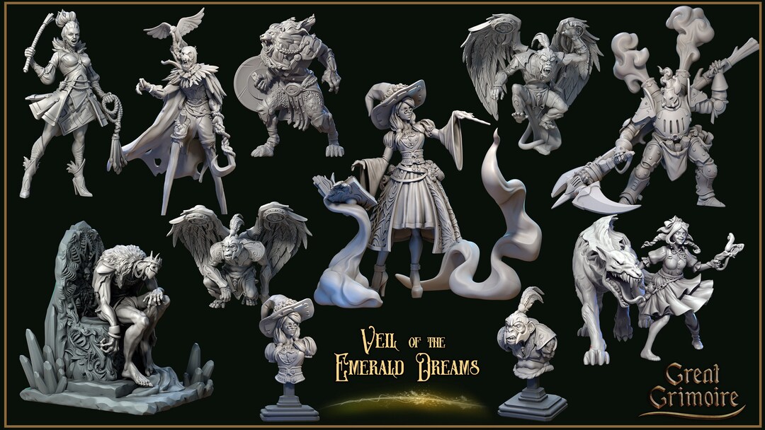 Dnd Veil of the Emerald Dream Complete Set of Unpainted Miniatures Etsy