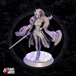 DnD | Pathfinder | TTRPG Female Human Bard | Fighter | Rogue Unpainted Miniature
