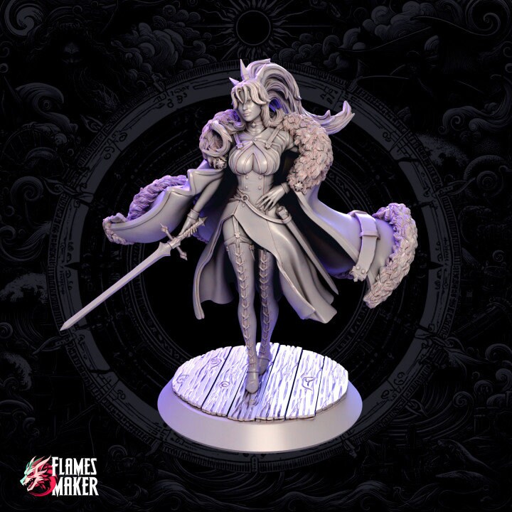 DnD | Pathfinder | TTRPG Female Human Bard | Fighter | Rogue Unpainted Miniature