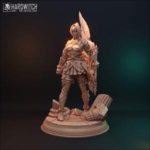 DnD | Pathfinder | TTRPG Female Elf Paladin | Fighter | Cleric Unpainted Miniature