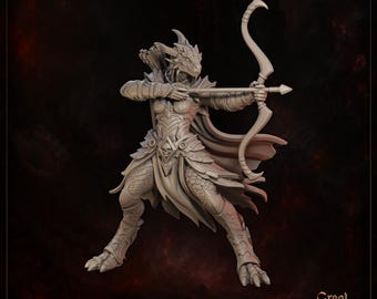 Zevra Windscale, Female Dragonborn Ranger, Fighter, Rogue Unpainted Miniature