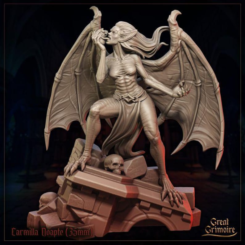 Dnd | Pathfinder | TTRPG Female Vampire With Wings | Vampire Spawn ...