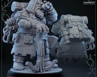 DnD | Pathfinder | TTRPG Baby - Male Dwarf Ranger | Fighter | Rogue Unpainted Miniature